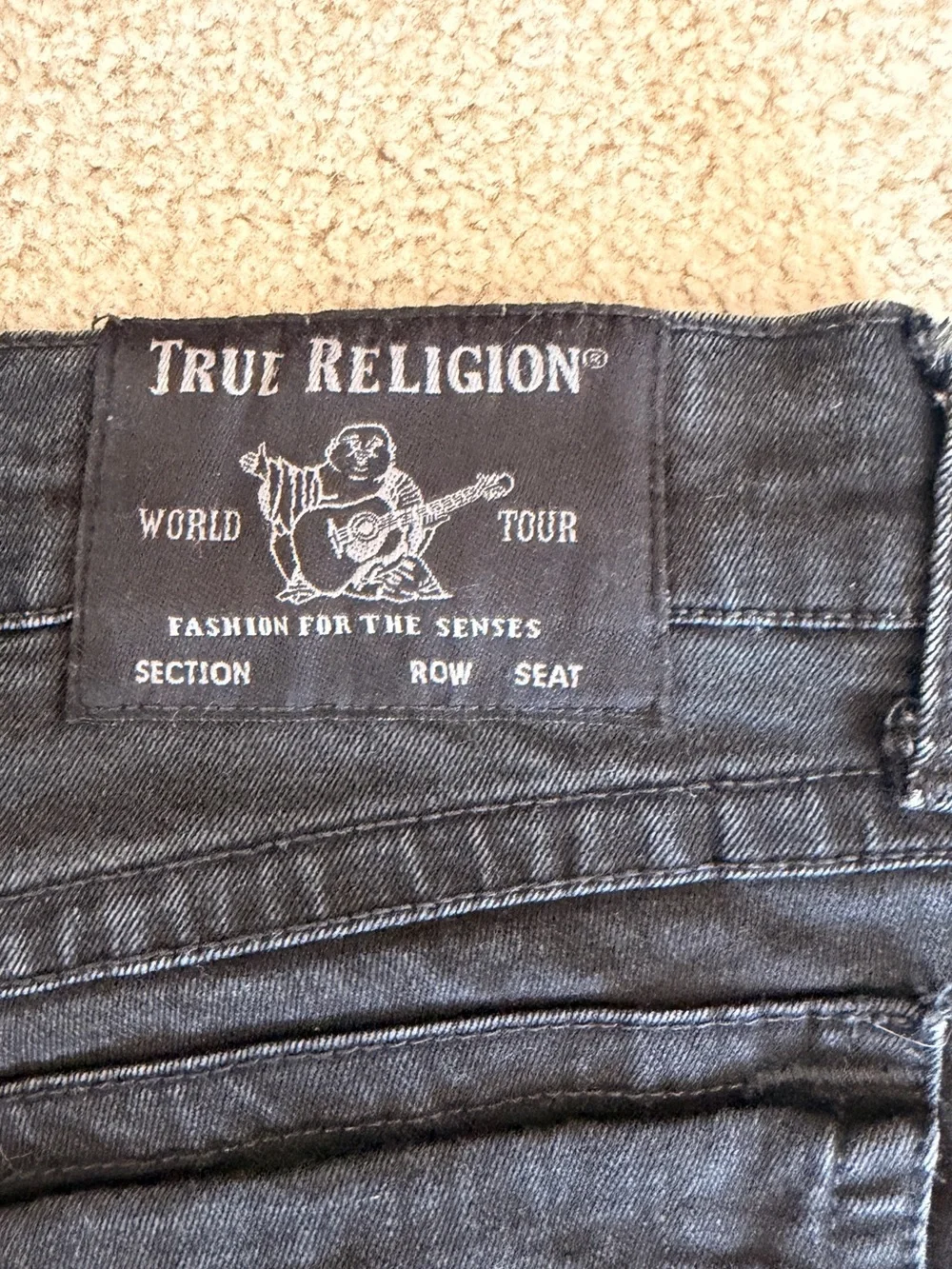 True Religion Men's Black Straight-Leg Jeans